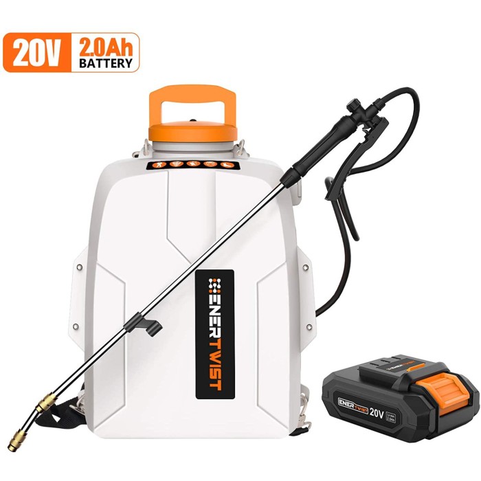 ENERTWIST 20V Battery Powered Backpack Sprayer, 3 Gal Auto ...